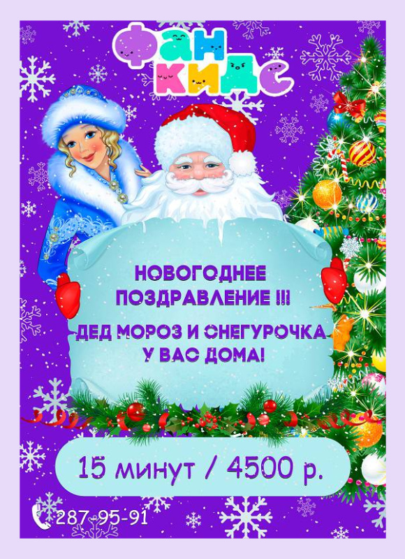 Вызов Деда Мороза и Снегурочки на дом; 